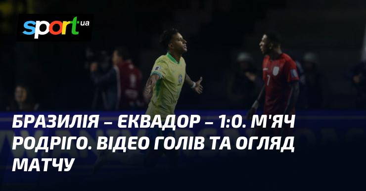 Бразилія здобула перемогу над Еквадором з рахунком 1:0. Автором єдиного гола став Родріго. Дивіться відео забитих м'ячів та детальний огляд поєдинку.