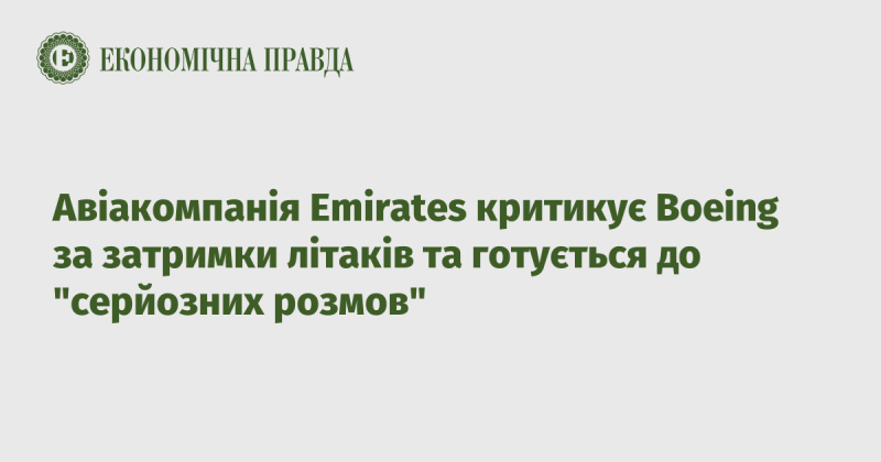 Авіаперевізник Emirates висловлює невдоволення Boeing через затримки в постачанні літаків та готується до важливих переговорів.