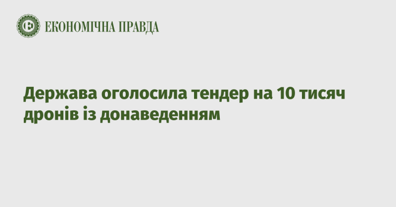 Держава оголосила конкурс на постачання 10 тисяч дронів з можливістю корекції.